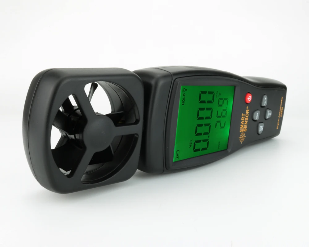 Цифровой расходомер воздуха Анемометр AS806 0-45 м/с датчик скорости ветра ручной анемометр термометр воздушный расходомер
