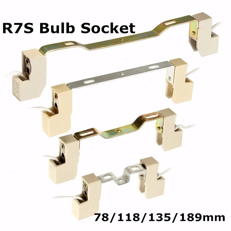 

R7S Lamp Base Socket Lamp Holder Conveter Connector Metal Handle For Flood Light Bulb 78/118/135/189MM High Quality