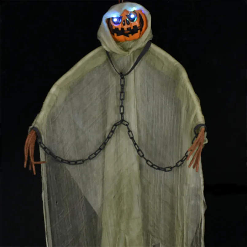 

Halloween Decoration Horror House Hold 2m Super Large Hanging Ghost with Terror Eyes Scary Sound Electric Ghost Toy Hanuted Doll