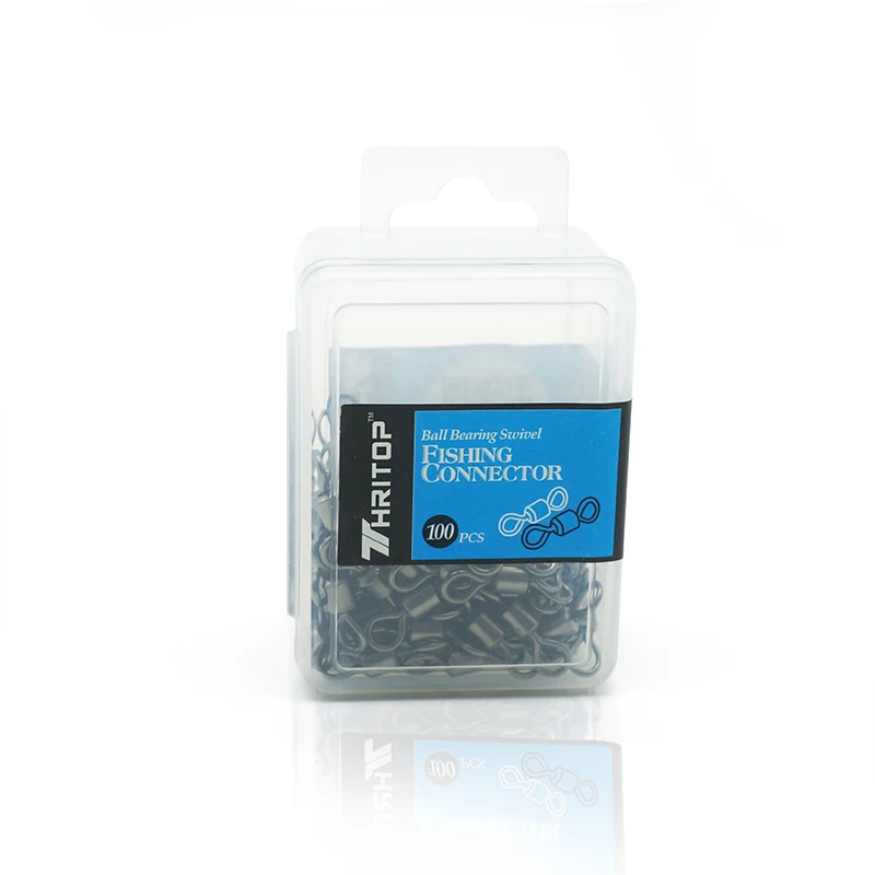 Thritop 100pcs Fishing Connector Rolling Swivels Ball Bearing Swivel With Safety Snap Solid Rolling Rings Fishhooks Accessories Thritop 100pcs Fishing Connector Rolling Swivels Ball Bearing Swivel With Safety Snap Solid Rolling Rings Fishhooks Accessories