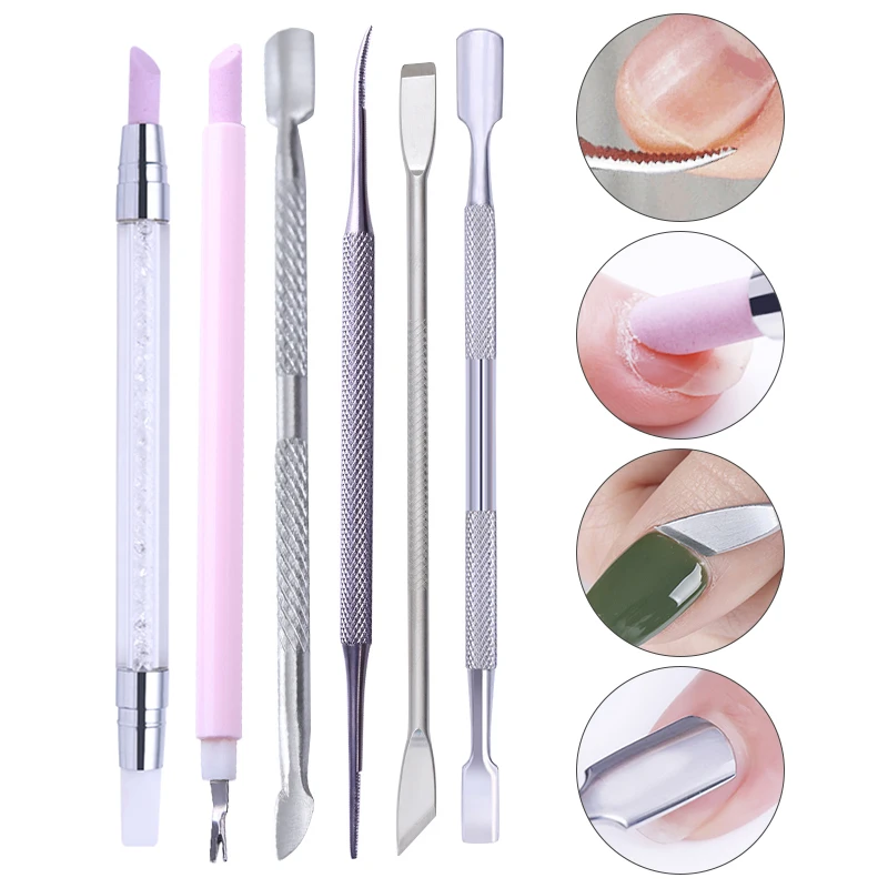 

Cuticle Remover Pusher Fork Finger Dead Skin Remover Nail Edge Cleaner Stainless Steel Manicure Pedicure Nail Art Tool