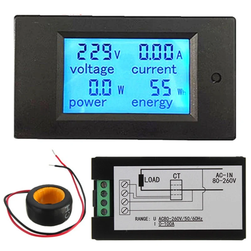 

AC 20A Brand New 4 in 1 Digital LED Voltmeter Ammeter Power Energy Tester Meter Monitor