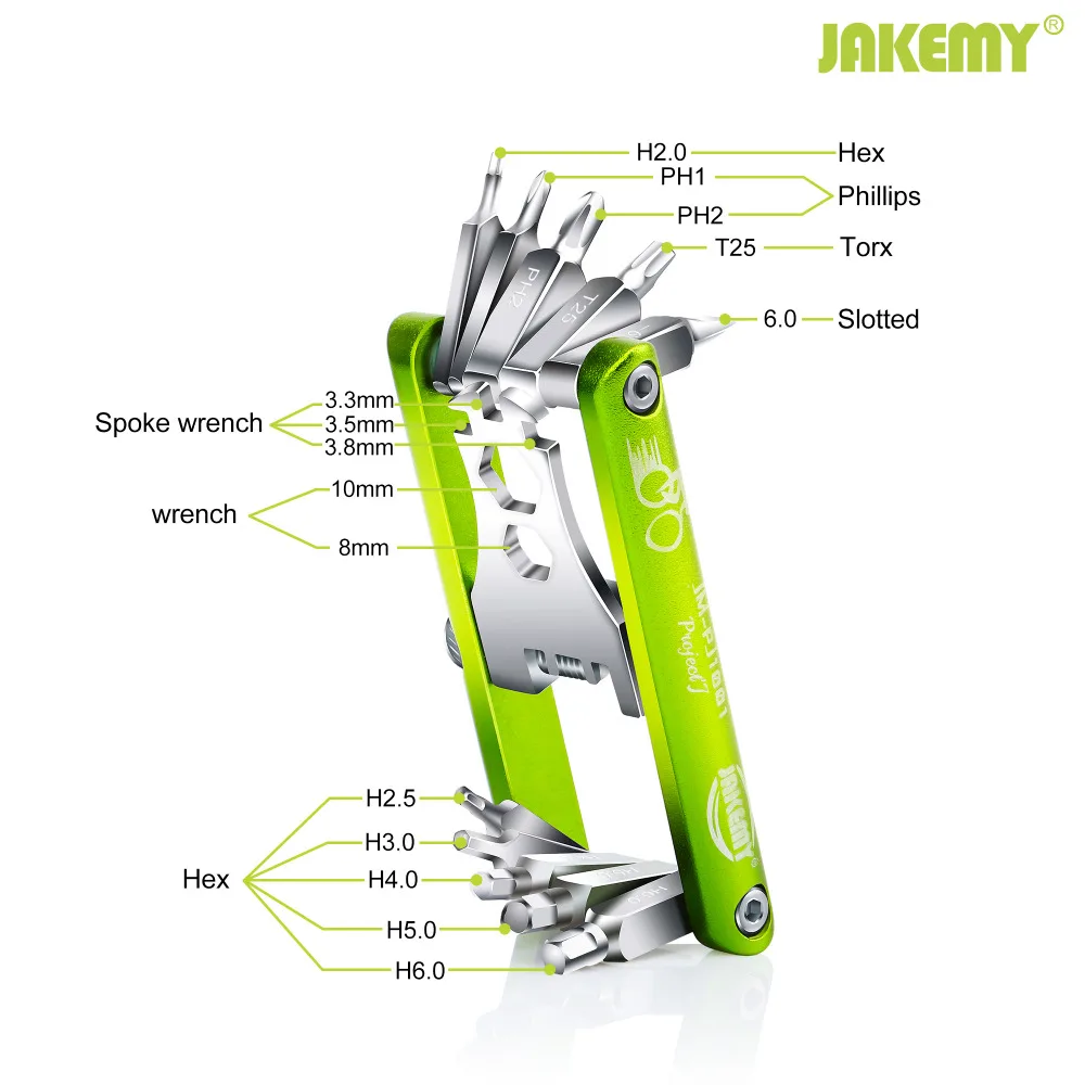 JAKEMY JM-PJ1001 набор инструментов для горного велосипеда, велосипедный Многофункциональный ремонтный набор инструментов, шестигранный гаечный ключ, отвертка, гайка, инструменты