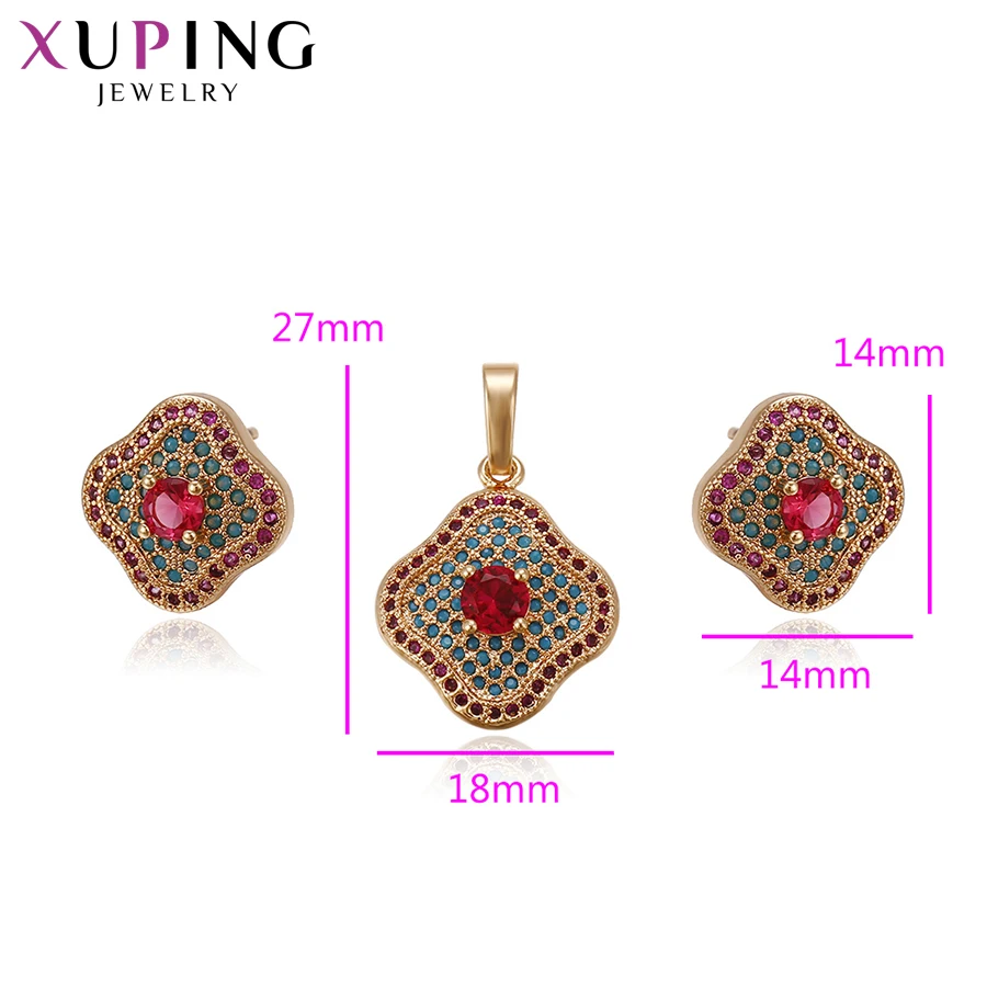Xuping Модный комплект из 2 предметов с синтетическим кубическим цирконием ювелирные изделия для женщин помолвка юбилей подарки S60.1-64227