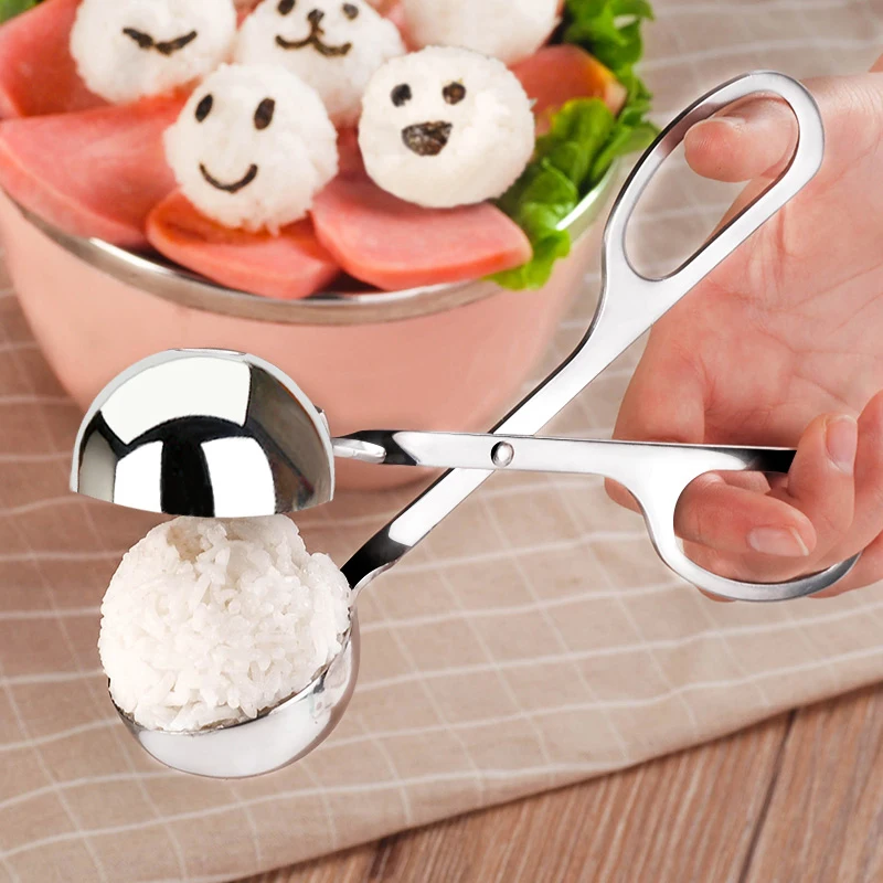 New 1PC Convenient Meatball Clip Kitchen Accessories DIY 2 Sizes Cooking Tools Stainless Steel Rice Ball Fish Meat