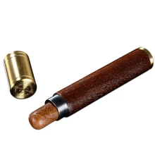 Металлический деревянный держатель для сигар портативный одиночный портсигар Профессиональный гаджет для сигар с подарочной коробкой GH-102