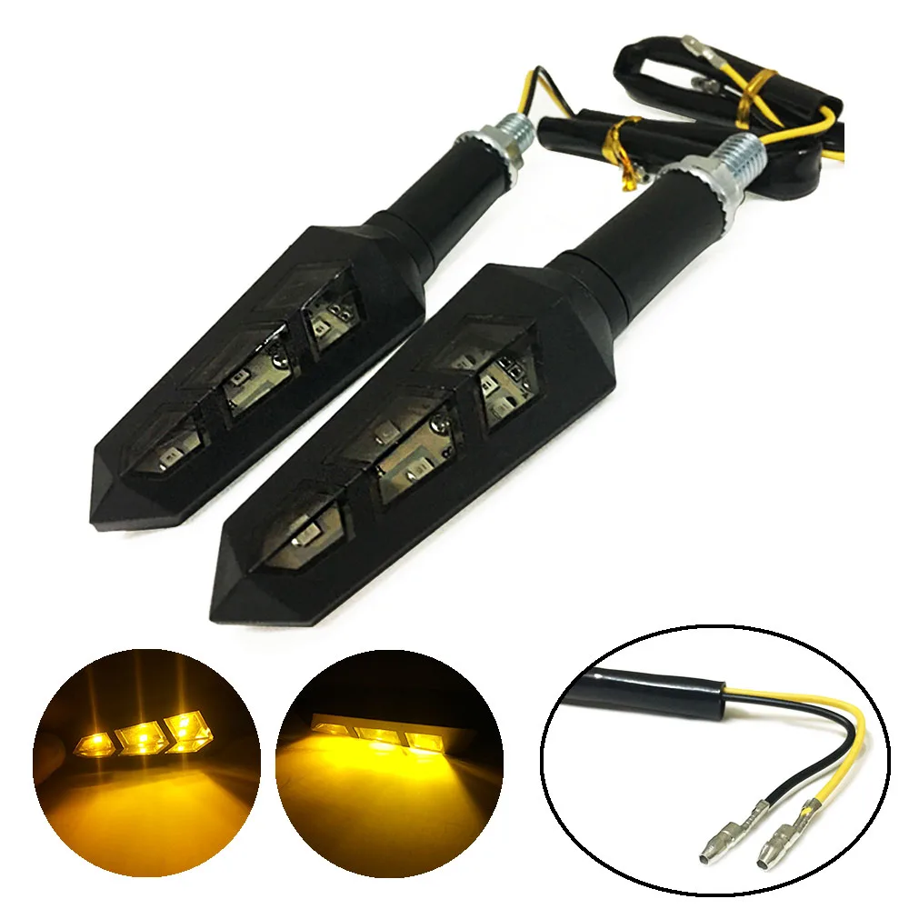 2X Universal Motorcycle Bike Turn Signal Indicator Light 12V 6 LED Turn