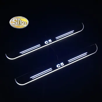 

SNCN Led door sill For Citroen C5 Door scuff pedal door threshold wearproof courtesy blinking lights