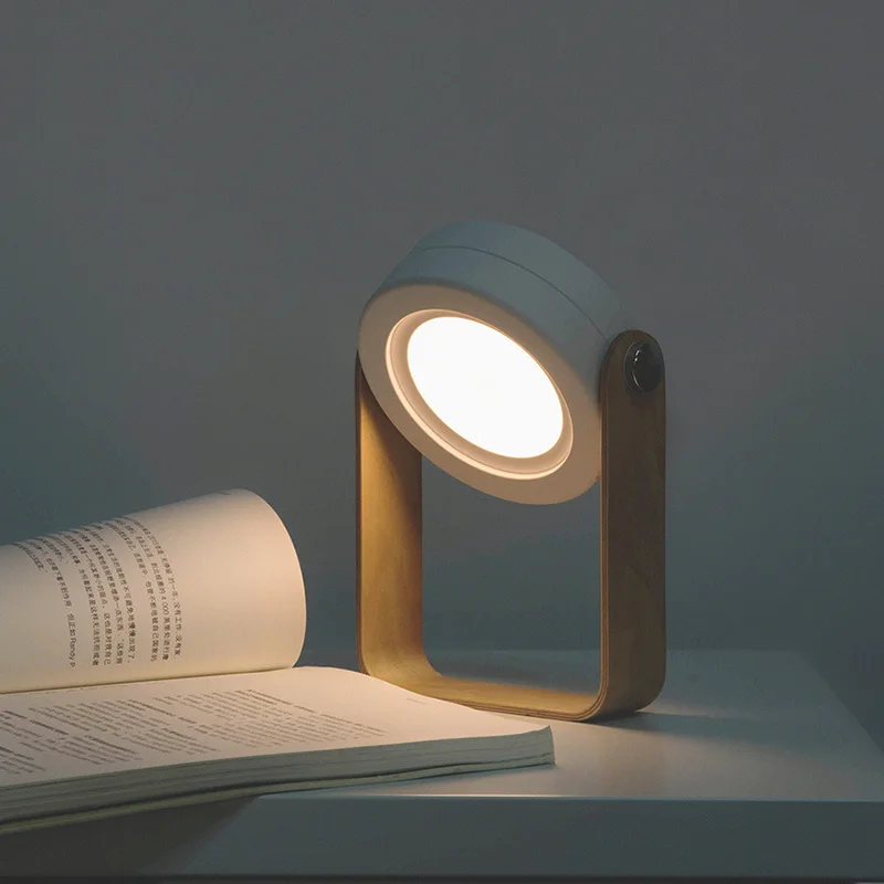 Портативный фонарь с деревянной ручкой, телескопическая складная Светодиодная настольная лампа, заряжаемый Ночной светильник, лампа для чтения