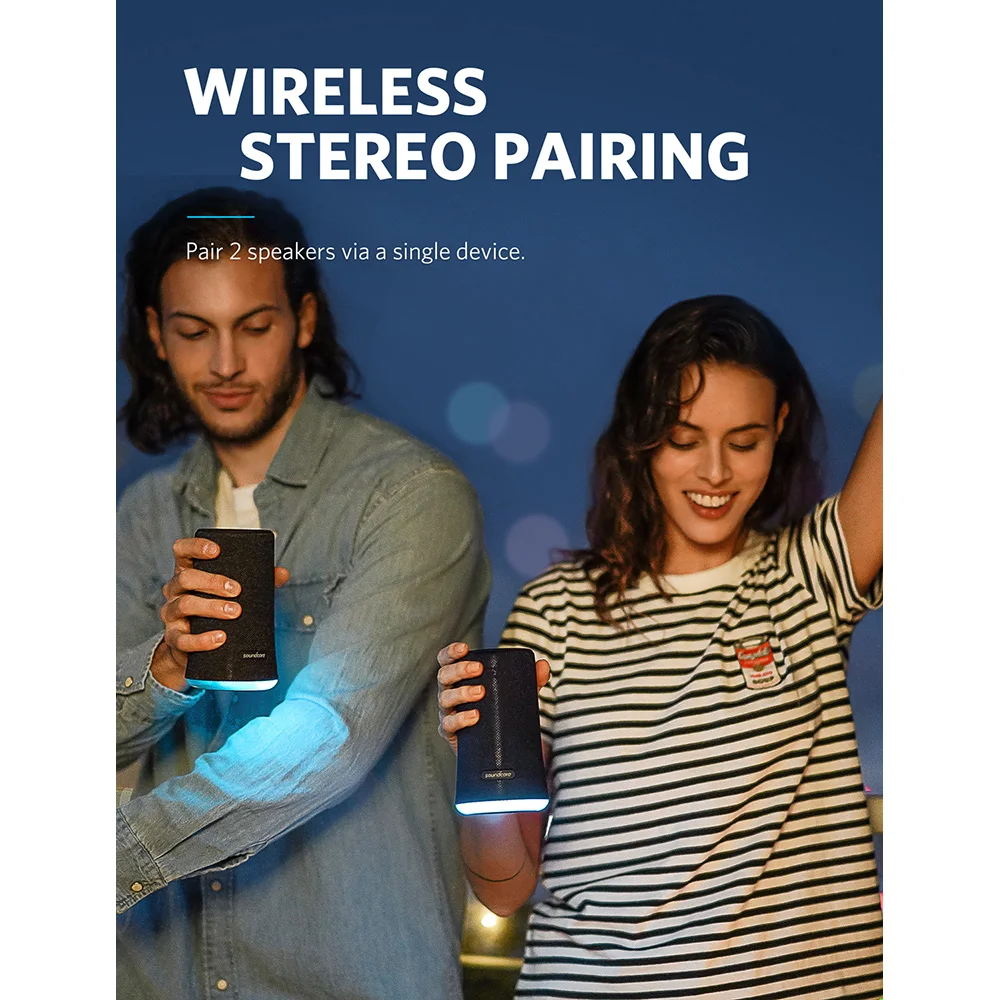  Anker Soundcore Flare Portable Bluetooth 360' Speaker with All-Round Sound Enhanced Bass Ambient LE
