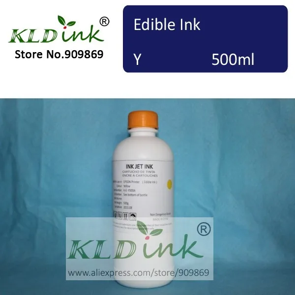 [Чернила КЛД] совместимые желтые съедобные чернила/пищевые чернила для специальных струйных принтеров(1 шт. х 500 мл
