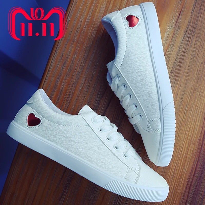 Moxxy Fashion Women Sneakers Casual White Shoes Autumn Canvas Shoes Trainers Lace Up Ladies Basket femme Heart tenis feminino Moxxy Fashion Women Sneakers Casual White Shoes Autumn Canvas Shoes Trainers Lace Up Ladies Basket femme Heart tenis feminino