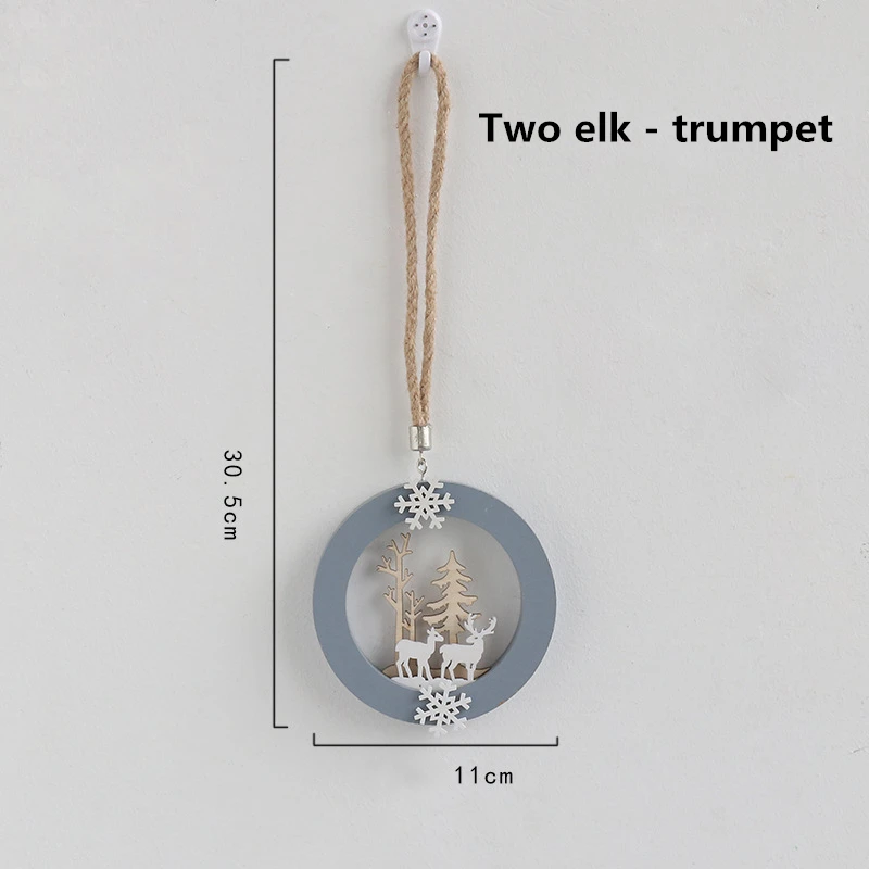 Деревянная подвеска в виде лося, домашнее украшение для рождественской елки, домашняя подвеска, инновационная подвеска, круглая резная подвеска, украшение в виде лося, домашний декор