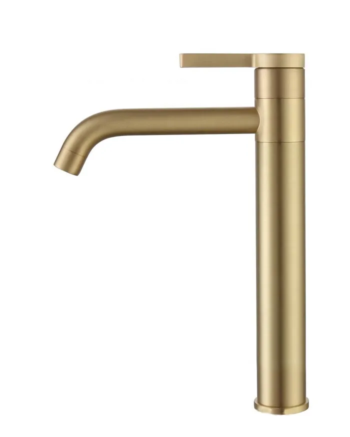 Ванная комната бассейна кран Смеситель для мойки смеситель водопроводный кран шлифованный водопад золотистый смеситель для умывальника кран BG01 - Цвет: high A