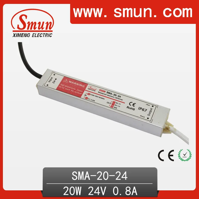 

20W12-24A 0.55A constant current waterproof IP67 LED driver switching power supply for led strip light CE ROHS 1 year warranty
