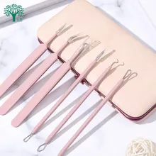 Розовый набор игл для прыщей, инструмент для выдавливания прыщей(6 шт