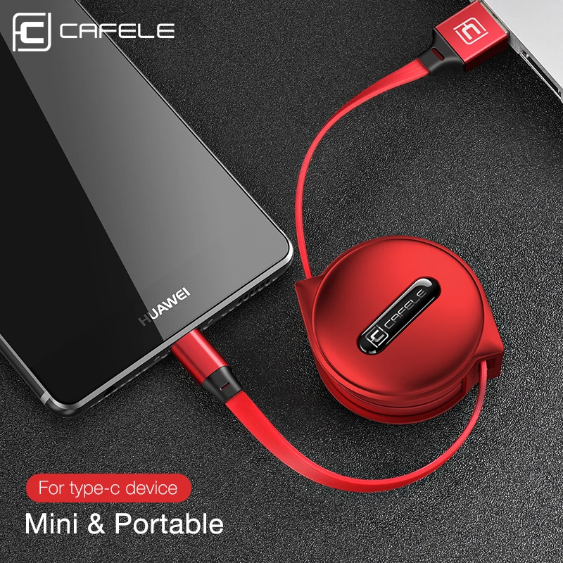 CAFELE Cable de carga tipo C para Huawei Honor 9 Xiao mi 6 mi 5S Samsung S8 Oneplus 5 mi ni USB carga del Cable retráctil