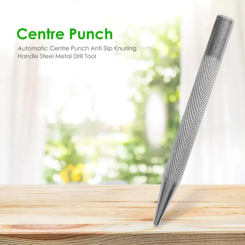 

Super Strong Automatic Center Punch Anti Slip Knurling Handle Steel Spring Loaded Metal Drill Marking Center Punch Tool