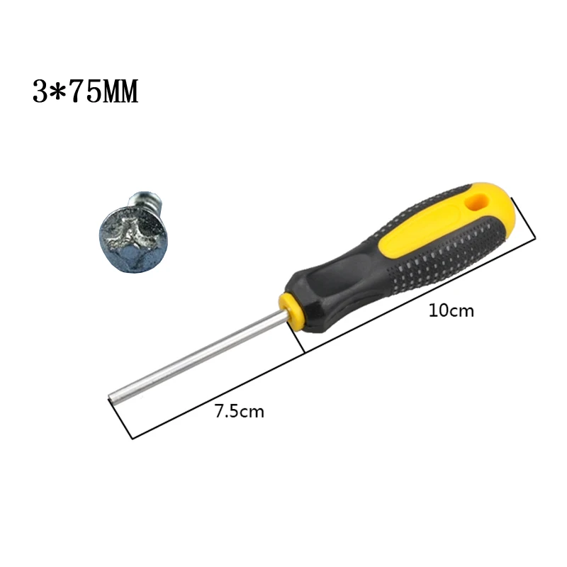 3*75mm Recessed Phillips Screwdriver - CR-V Concave Cross Screwdrivers: A Special Screw Driver for Removing Convex Phillips Screws image 2