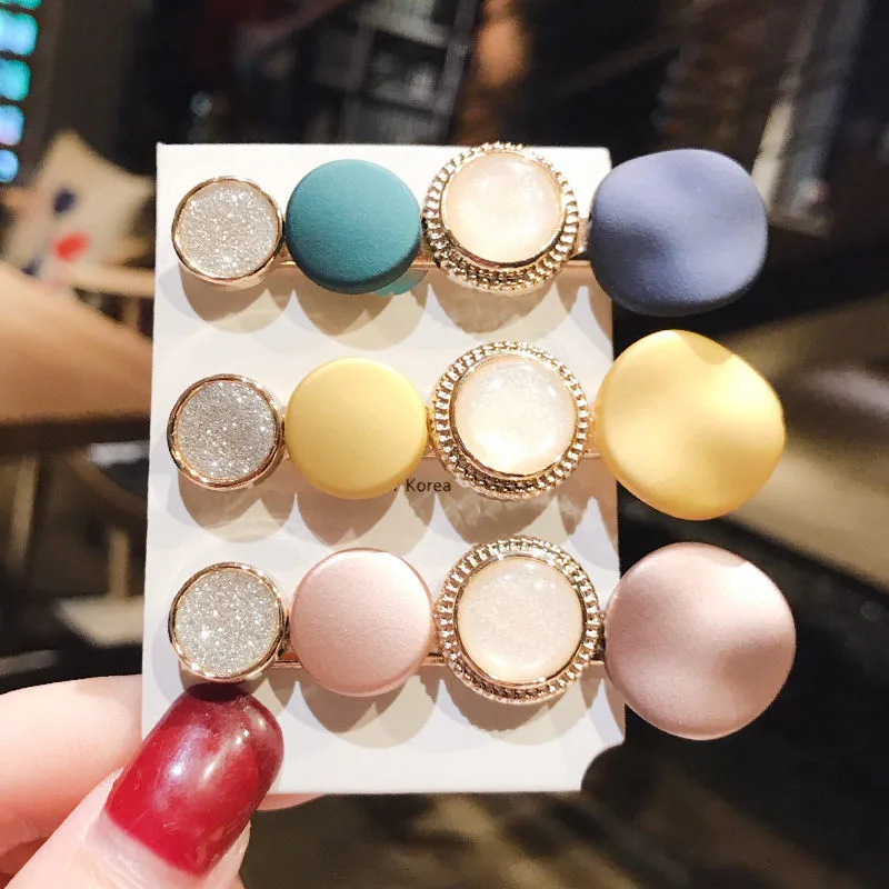 

Korea 4 Round Beads Metal Hairclips Women Hair Clip Hairpin Girls Hairpins Barrette Hairgrip Hair Accessories