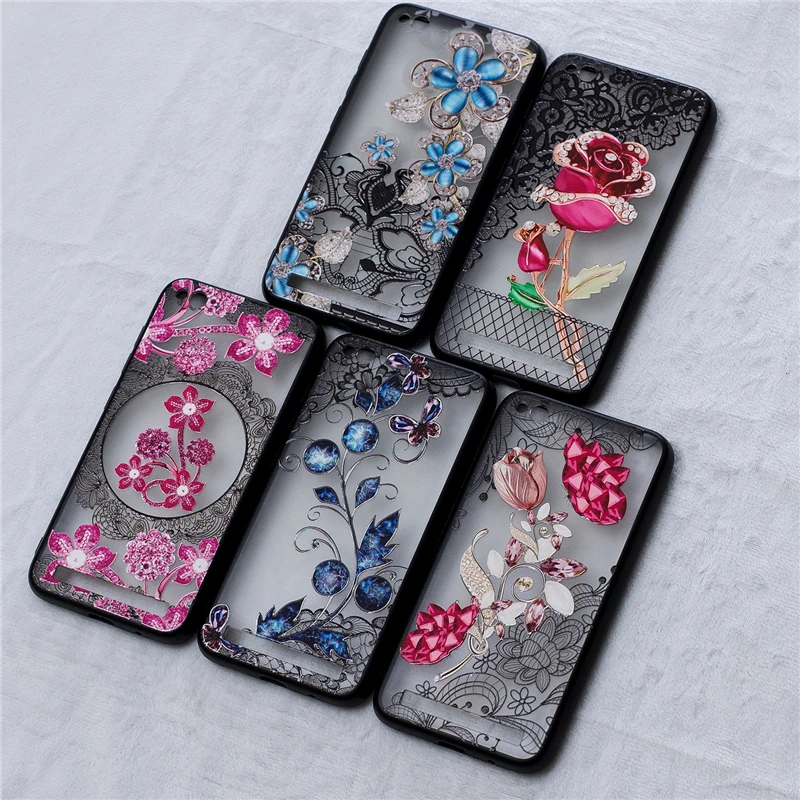 For Redmi 5 Plus Case Luxury 3D Lace Flower Butterfly Phone Back Cover For Xiaomi Redmi 5A Sexy Floral Hard PC Fundas Coque Capa (6)