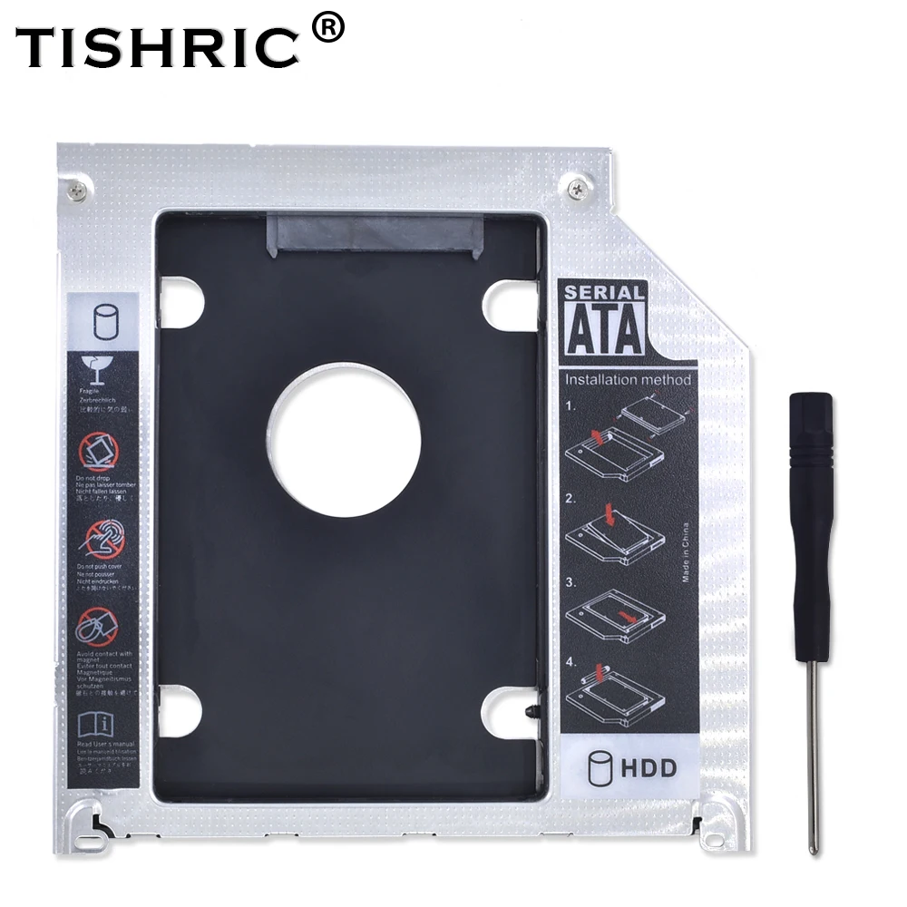 TISHRIC алюминий 2nd HDD Caddy 9 5 мм SATA 3 0 Optibay корпус SSD для Apple Macbook Pro Air 13 &quot15&quot 17