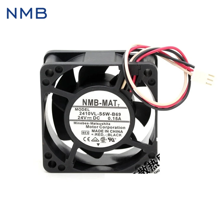 

New and Original 2410VL-S5W-B69 6CM 6025 24V 0.15A waterproof three-wire inverter fan for NMB 60*60*25mm