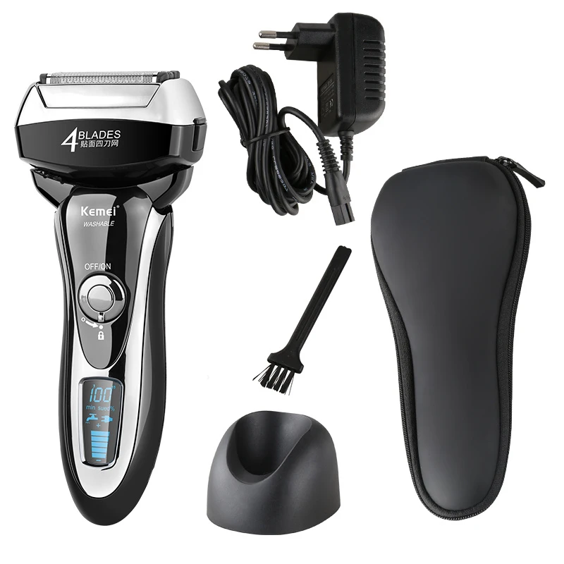 Electric Shaver for Men LCD Display Cutter Head Dry Wet Shaving Wireless Rechargeable Waterproof Razor Stainless Steel Machine