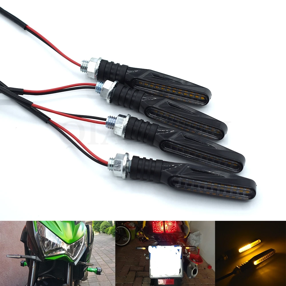 

Universal motorcycle 12 LED turn signal light bendable flashing light for Suzuki GSXR GSX-R 600 750 1000 K1 K2 K3 K4 K5 K6 K7 K8