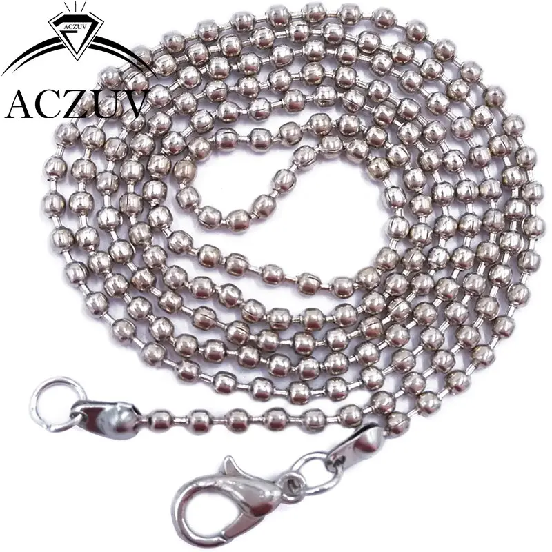 100pcsRhodiumPlated24mmBeadChains40cmto80cmMetalBallChain