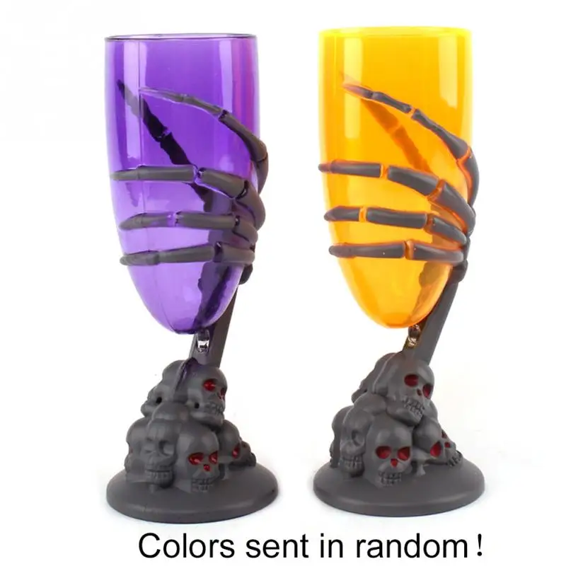 

Halloween Glowing Claw Cup Reusable Shatterproof Plastic Wine Glass Unbreakable Skeleton Skull Red Wine Fruit Juice Beer Cup#137
