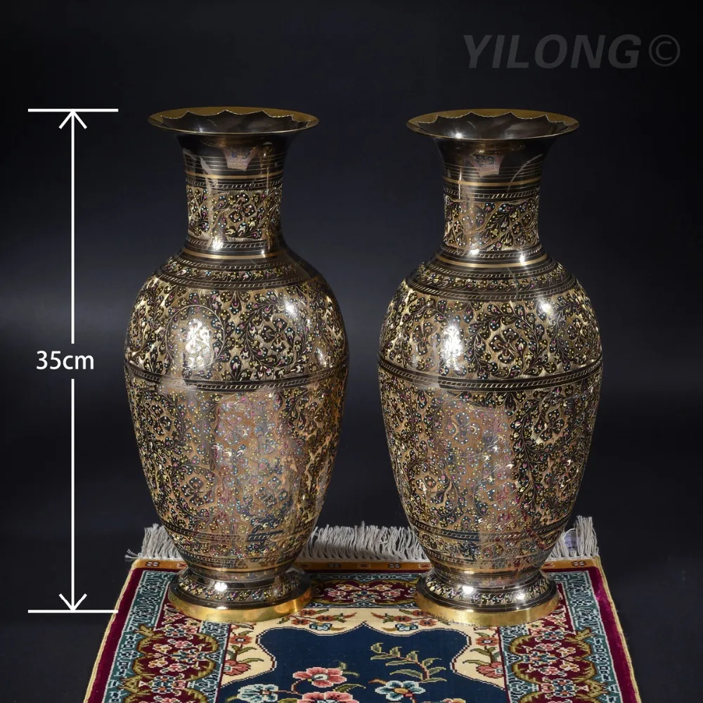 35cm Height 2pcs Daosuan tank Bronze pakistan vase copper vase crafts