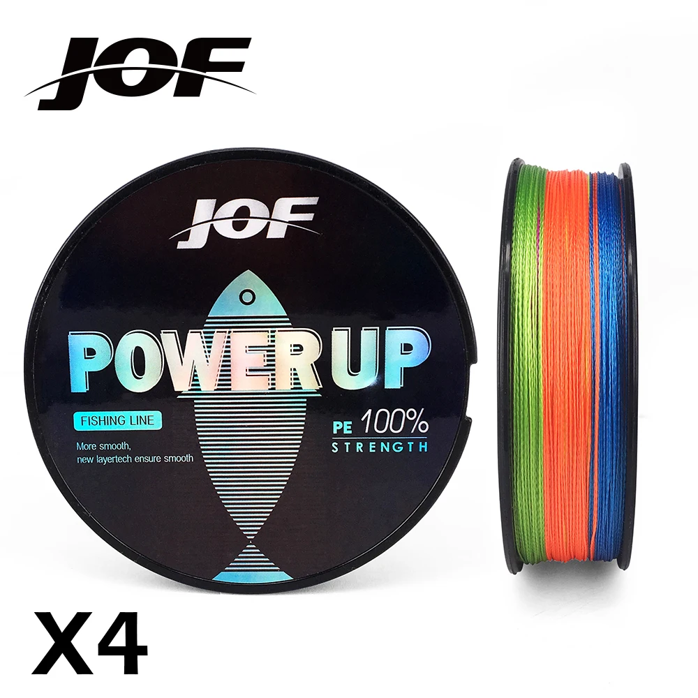 JOF POWER UP 4 плетеная леска 150 м прядь прочная гладкая PE спиральная технология 12 15 20 30