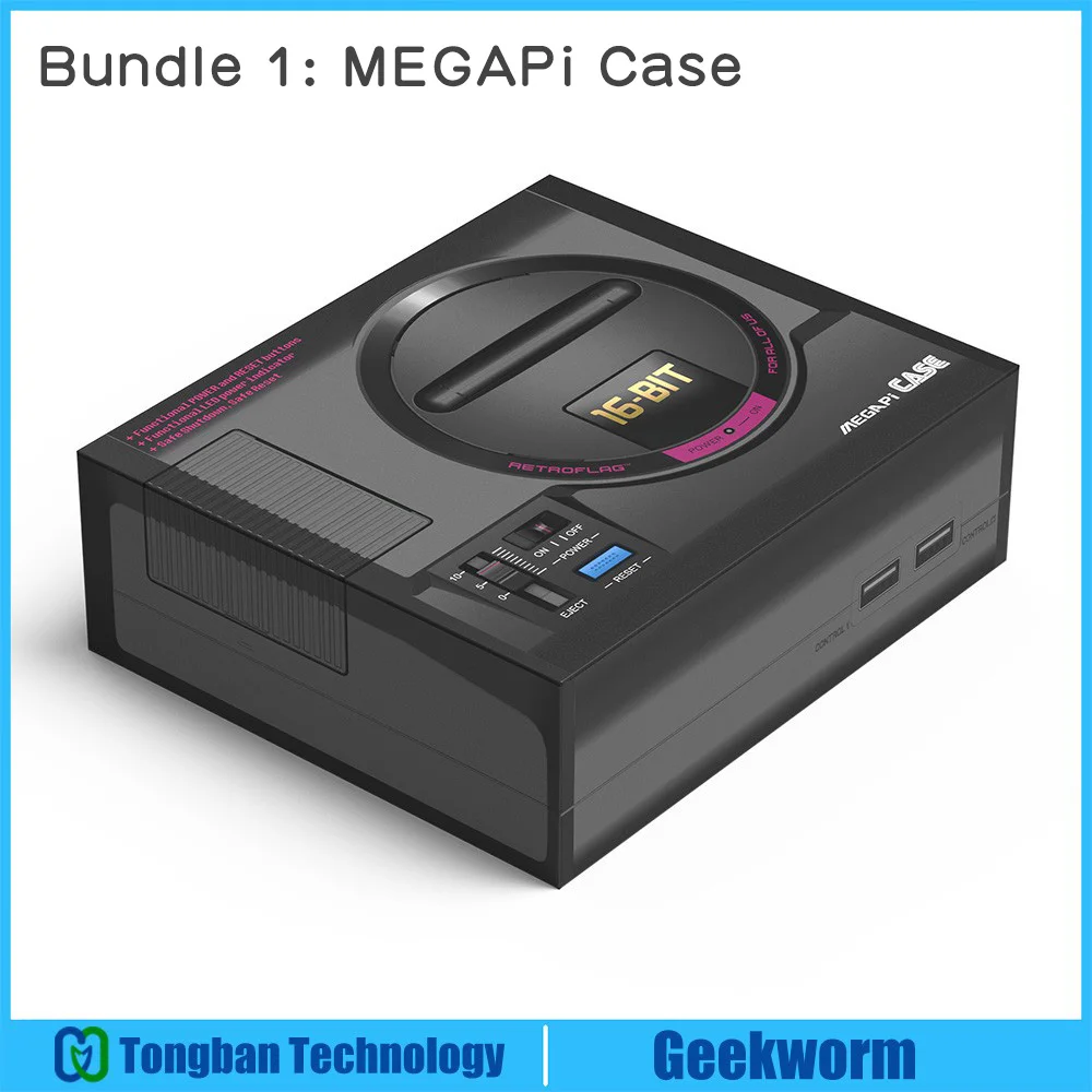 MEGAPi чехол Retroflag Retropie MD Raspberry Pi игровая консоль+ USB проводной геймпад игровой контроллер для Raspberry Pi 3 Model B+(плюс - Цвет: Bundle 1