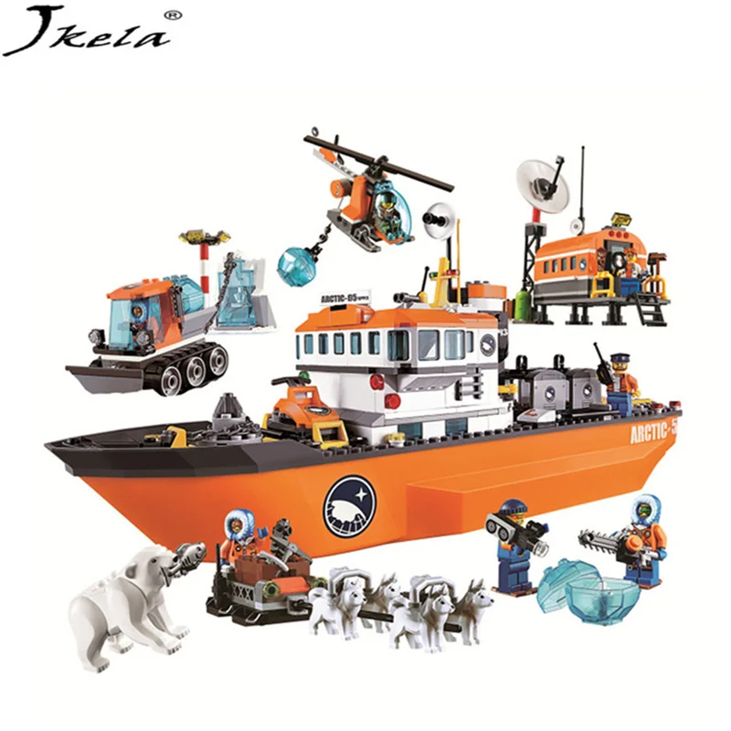 

760 pcs+ stks Arctic Icebreaker Wolf Slee ninjago building block toy Compatibility With Legoingly ninjago for child gift