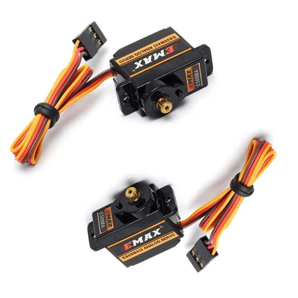 

2Pcs EMAX ES08MA II Mini Metal Gear Analog Servo Digital Micro Steering Servos Gear 4.8-6V 200mA for 450 RC Helicopters