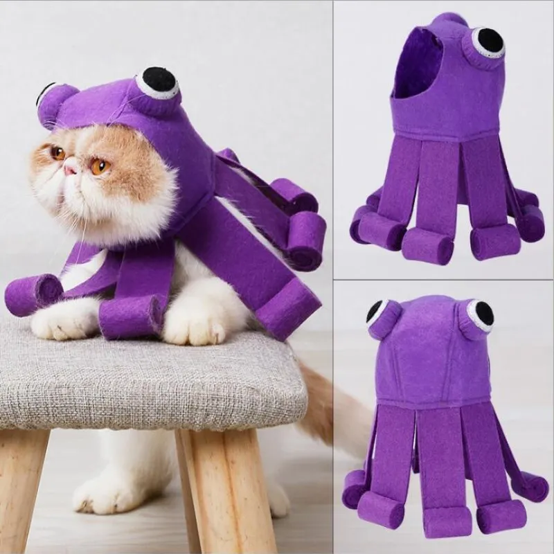 

2018 octopus Dog Costume Adorable Halloween Dog Clothes Cosplay Pet Harness Costume Adjustable Easy-to-Wear Monster Cat Clothing