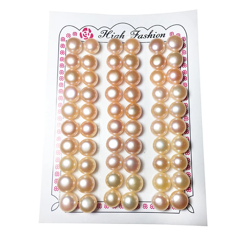 

Pink Button pearl freshwater pearl AAA half hole pink button pearl