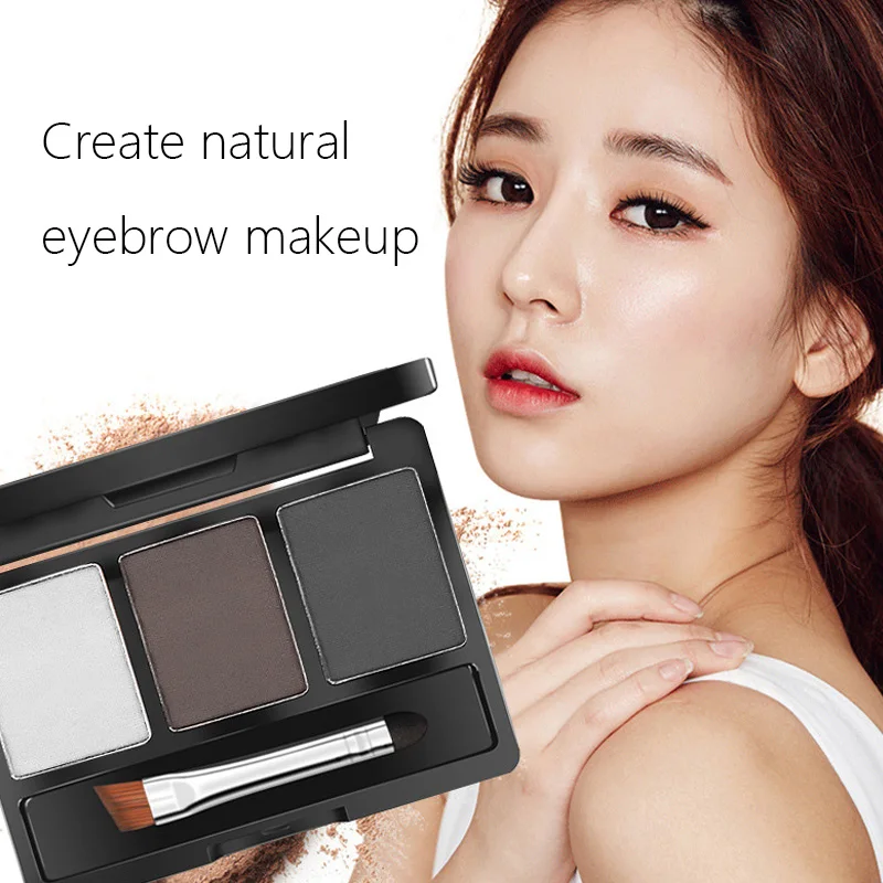 3 Colors Eye brow Powder Palette Waterproof Shade Eyebrows Enhancer