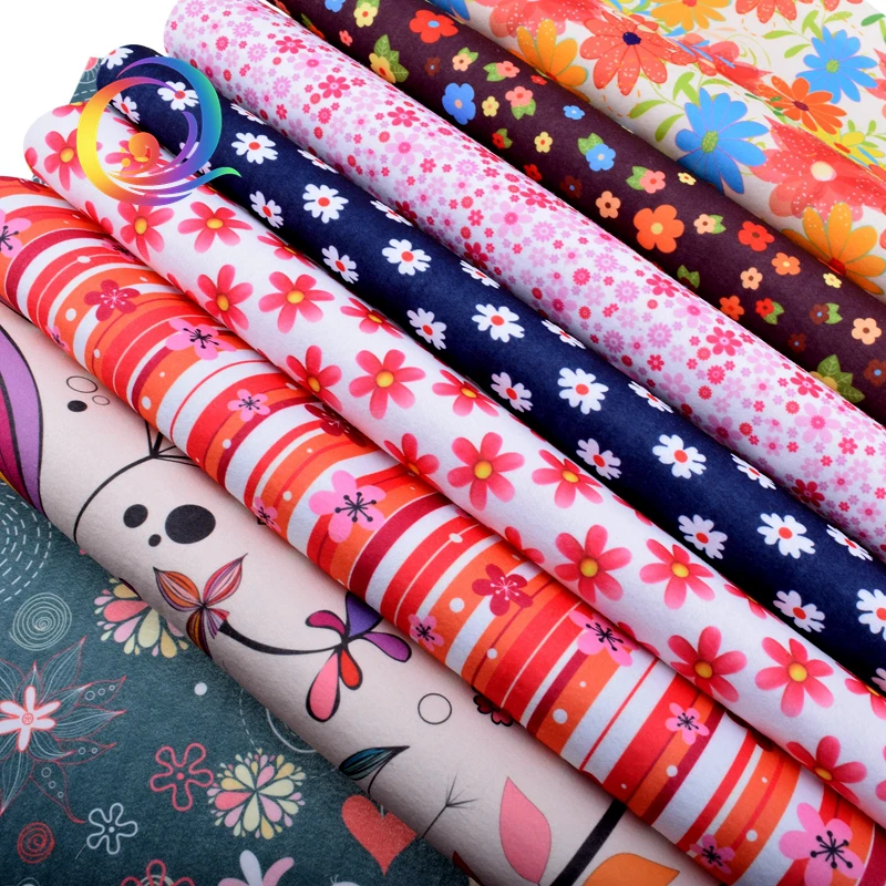 

8pcs/Lot 1mm Floral Soft Felt Fabric,Printed Polyester NonWoven Felt Cloth,Or DIY Handmade Home Decoration or Sewing Dolls&Craft