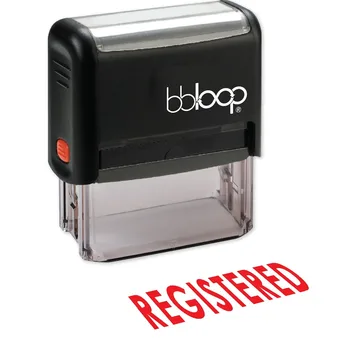 

BBloop "REGISTERED" Self-Inking Stamp, Rectangular, Laser Engraved, RED