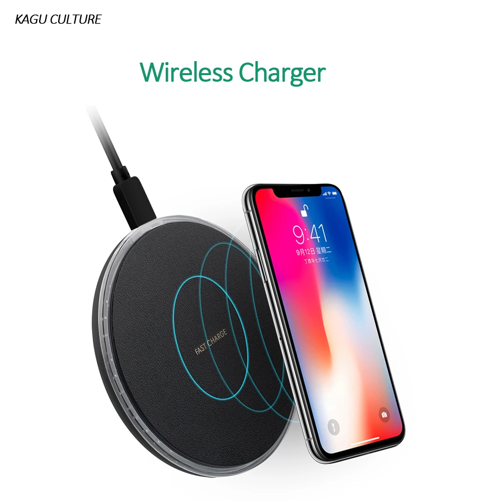 10 Вт QI Беспроводной Зарядное устройство Desktop быстрой зарядки Pad Dock для iPhone X 8 Plus