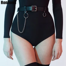 Ronllona, кожаное женское нижнее белье, сексуальное, эротическое, пастельный, готический бондаж, связывание, подвязки, подтяжки, ремни для тела, Рейв