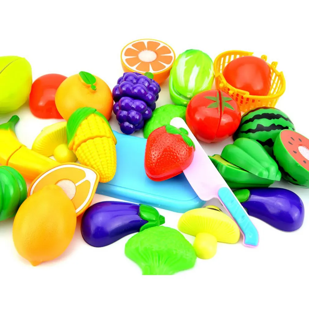 25 шт. детская кухня ролевые игры игрушечные лошадки резка фрукты овощи миниатюры еды Играть Классические детские игрушки Playset развивающие игрушки