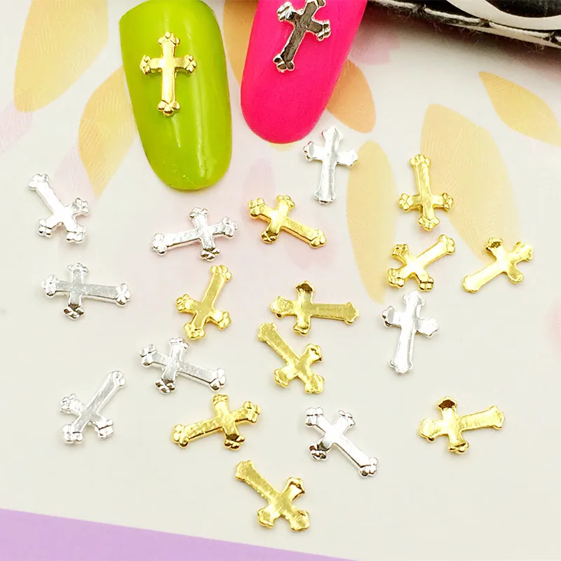 10 шт./пакет Япония 3D дизайн ногтей деко металлические аксессуары для ногтей сплав Крест DIY Шарм инструменты для ногтей для Maincure