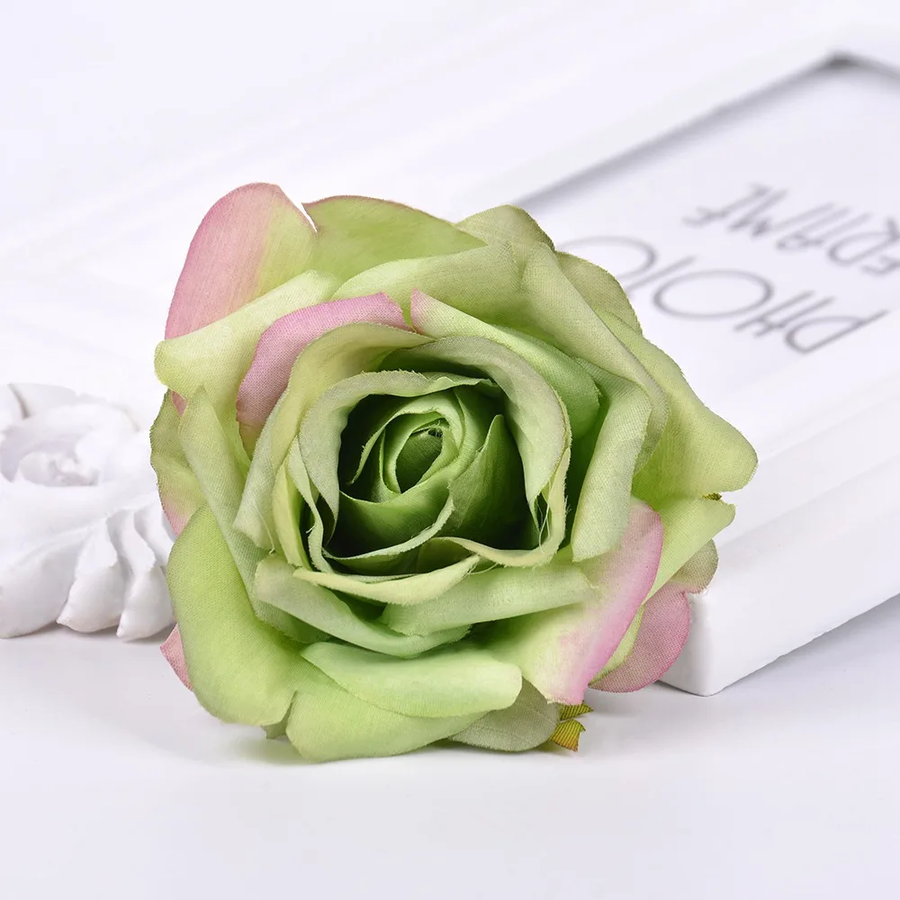 2 шт. искусственные цветы 7 см шелковые розы головы для свадьбы дома вечерние украшения DIY гирлянда скрапбукинга обувь шляпа цветок розы