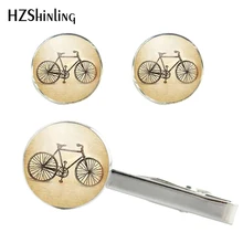 2017 Nuevo Vintage atadura para bicicleta Clip antiguo bicicleta gemelos plateados hechos a mano Clips y gemelos cristal cabujón Cuff CT-0076