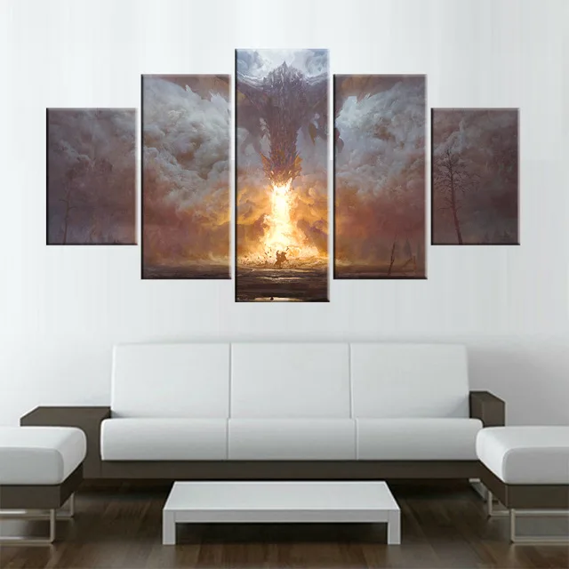 

HD print 5pcs Game of Thrones canvas wall art Painting poster modern home decor Wall Art Decor picture for Living Room PT1497