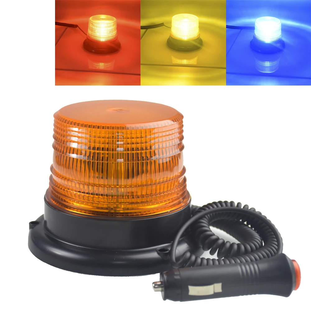 Cena DC 12 V 80 V stroboskop samochodowy LED miga ciężarówka towarowa niosąca okrągły sygnał magnetyczny sufit światła policyjne lampka ostrzegawcza 3 kolor