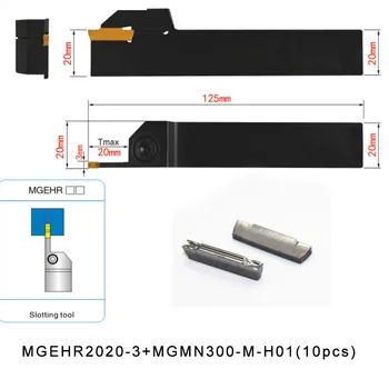 

MGEHR2020-3+MGMN300-M H01 10pcs Aluminum Inserts External Parting and Grooving Turning ToolHolder CNC Lathe Tools Set